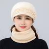 1Pc Winter The Elderly Hat Female Mother Thermal Hat Fleece Thickened Knitted Wool Hat Scarf