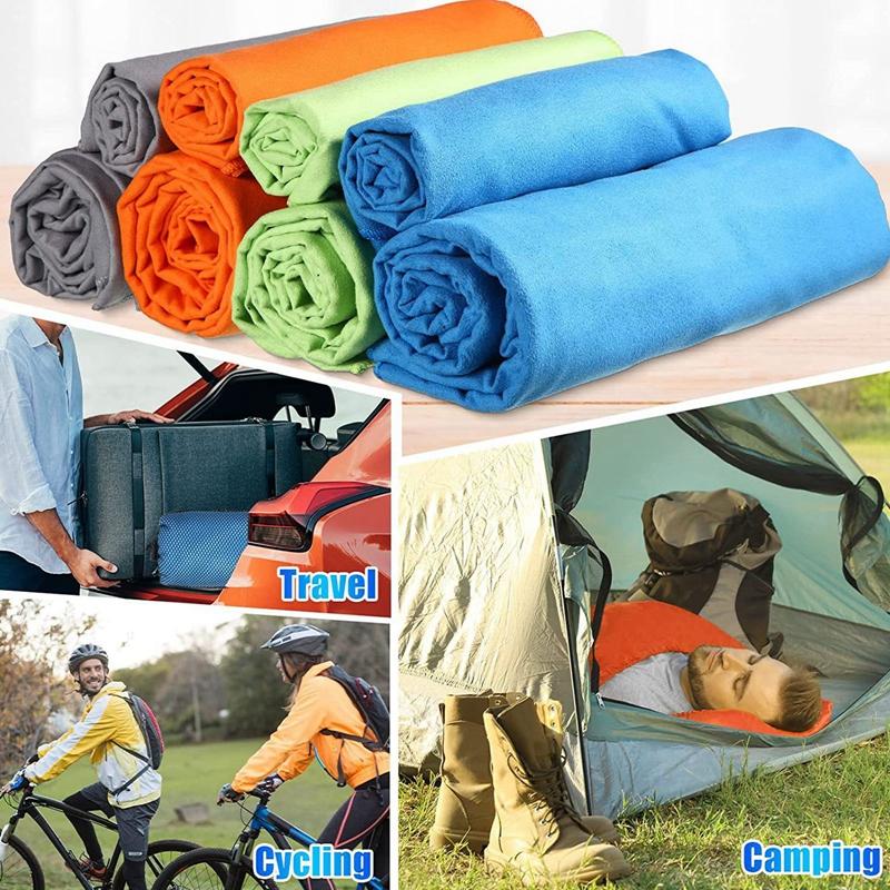 2PC Set Solid Microfiber Gym Towel Perfect Travel Sports Camping Beach Towels Fast Drying Super Absorbent Swimming Bath Towel