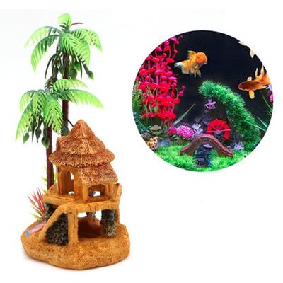 Akwaria Polyresin Ozdoby do akwarium Symulacja Zamek z drzewa kokosowego Ozdoby do akwarium Aquario