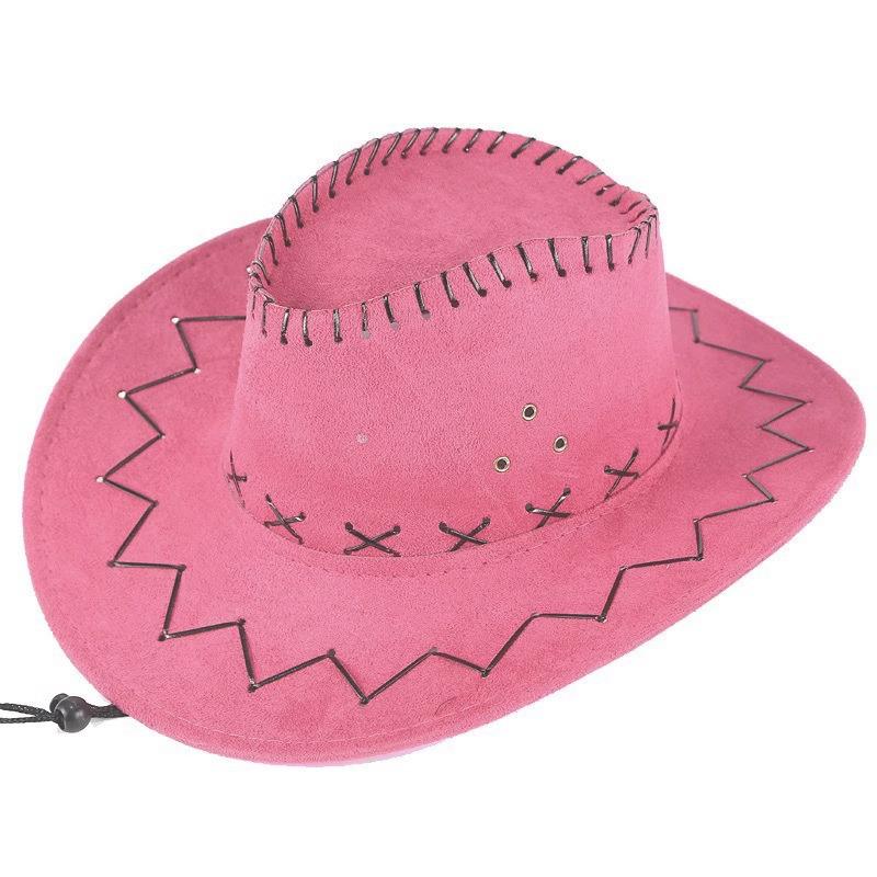 Unisex Western Faux Suede Cowboy Hat - Sun Protection for Outdoor Leisure & Travel