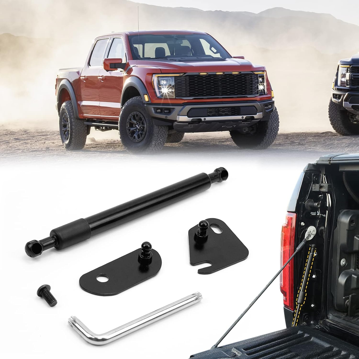 Tailgate Assist Shock for Ford F150 2015-2023, Truck Tailgate Shock Accessories Compatible with 2015 2016 2017 2018 2019 2020 2021 Ford F150 XL XLT