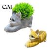 Window Sill Plant Holder Creative Resin Cat Planter, Cute Lying Flower Pot for Garden Simulated Animal Statue Yard, Adorable Holder, Indoor