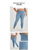 Cross-Waist Plus Size Skinny Jeans with Butt-Lifting Pockets & Monkey Wash