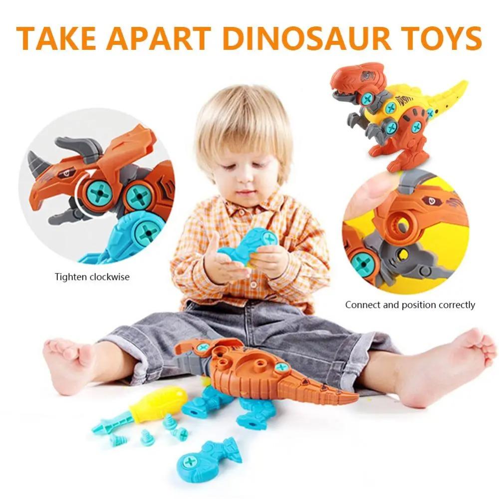 Montage Dinosaurier Modell Spielzeug Kinder Lernspielzeug Mit Aufbewahrungsbox Schraube DIY Set Für Jungen Geschenk