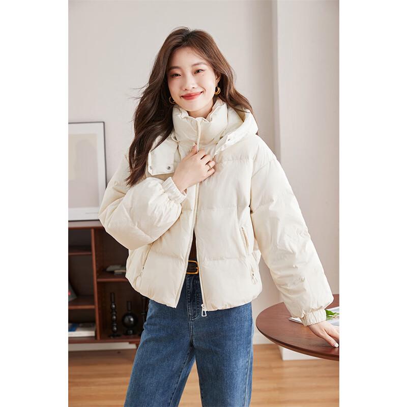 Women's Fashion Hooded Duck Down Short Winter Jacket