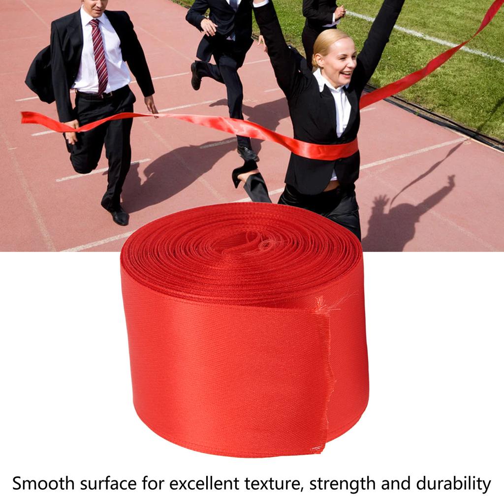 Sprint Finishing Line Red Race Finish Line Satin Ribbon for School Meeting Gift Package Wrapping 20m
