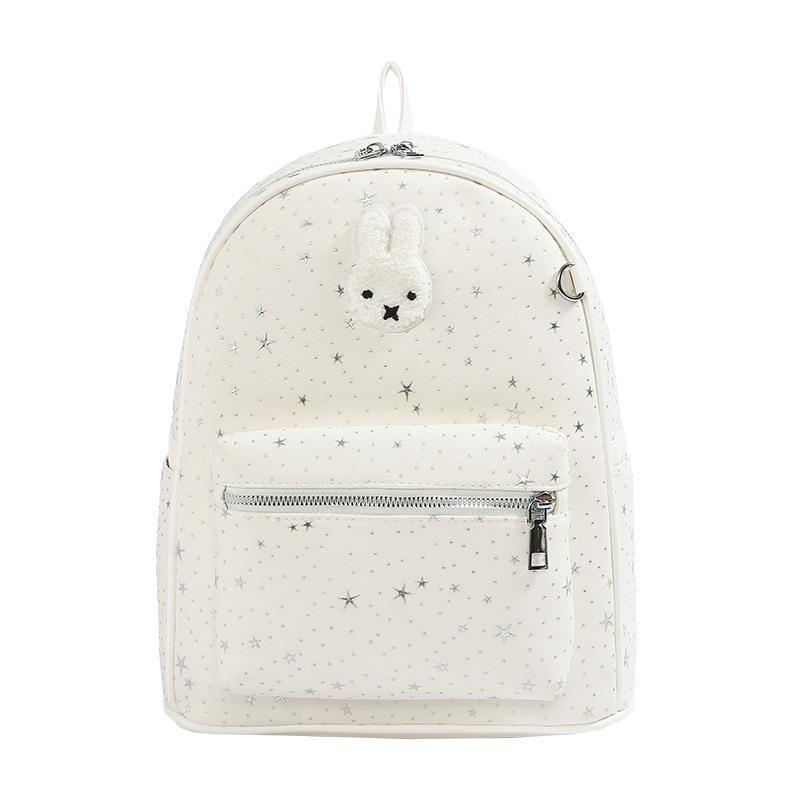 Schoolbag New Cartoon Cute Plush Bunny Bag Polka Dot Contrasting Backpack Student Large Capacity Out Girl Heart Backpack