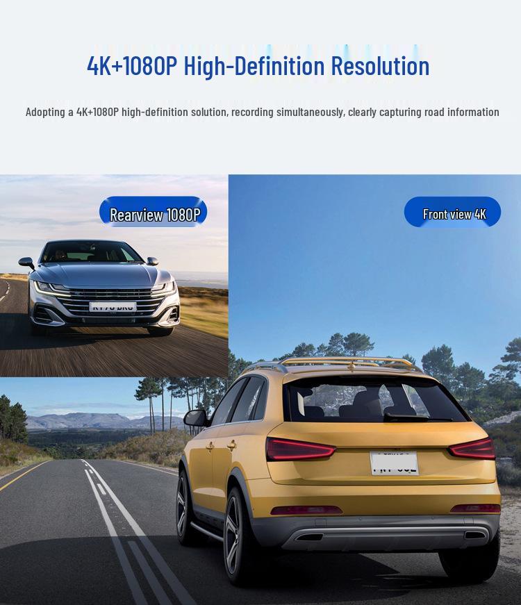4K Dual Car DVR with GPS, WiFi, and Night Vision Dash Cam