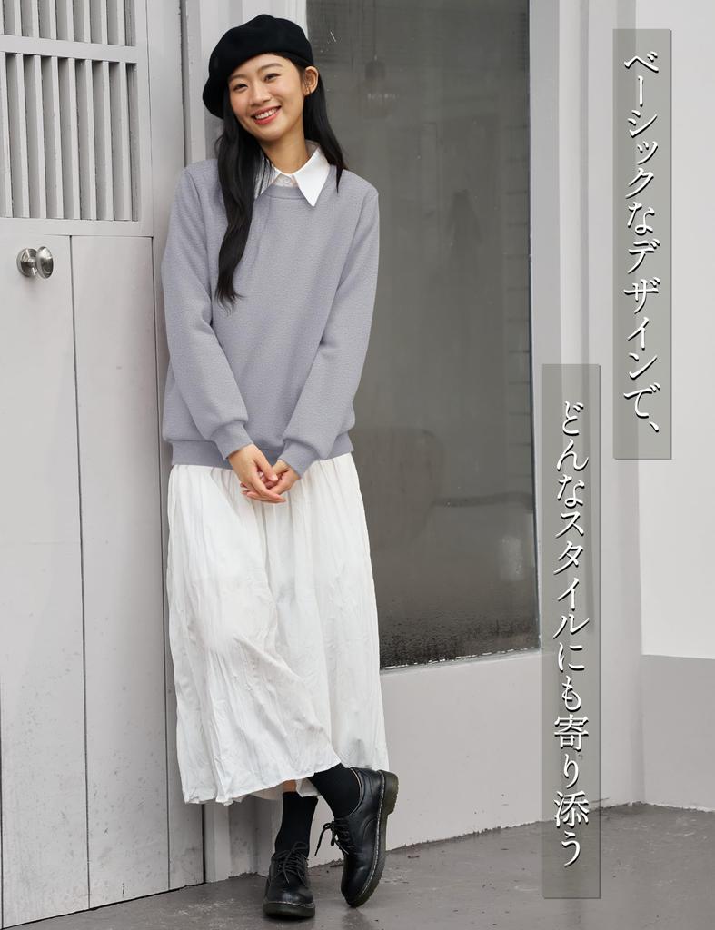 KEFITEVD Thick Cotton Warm and with a Fleece Perfect for Casual and Light Size L Women's Fleece-Lined Sweatshirt, Comfortable, Lining, Winter, Wear,