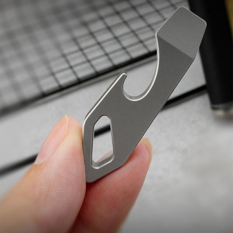 Everyday Carry Pry Bar with Cap Opener, Integrated Flat Tool Body with a Wide Tip, Side Hook Opening, and Slot for Frequently Carried Gear