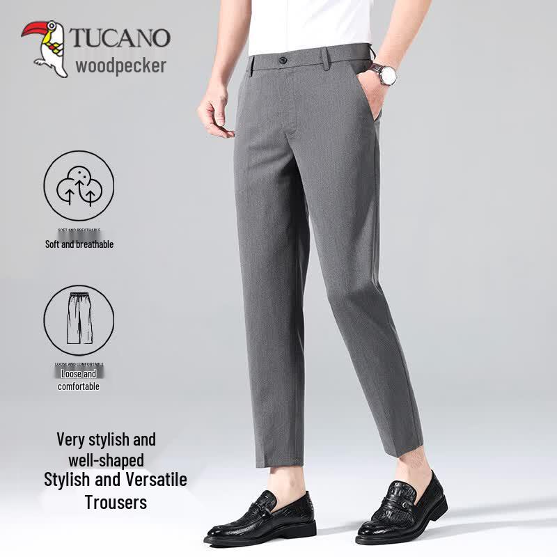 TUCANO Men s Anti-Wrinkle Business Casual Straight-Leg Ankle Pants 31
