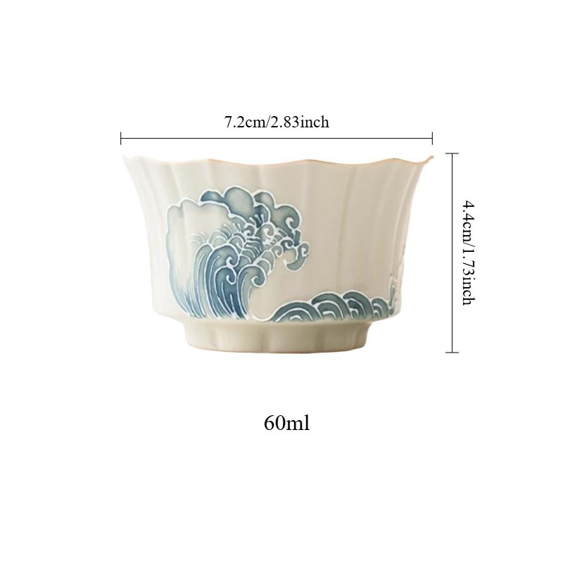 Jingdezhen Ceramic Teaset Tea Cup Master Cup Personal Teacup Travel Portable Tea Set Office Household Drinking Utensils 1pcs