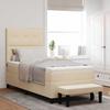 Box Spring Bed with Headboard Cream 80 x 200 cm Fabric