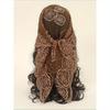 Spring Floral Mesh Scalloped Design Headscarf, Bohemian Floral Embroidered Wrap, Suitable For Women In All Seasons