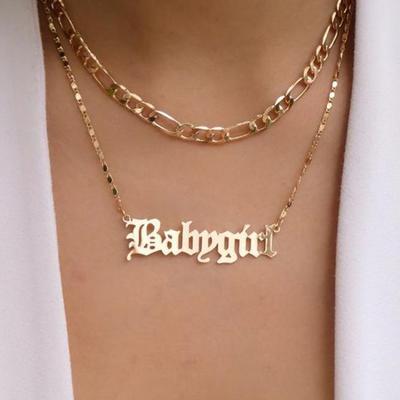Y2K Fashion Women's Jewelry Alphabetical Queen Jewelry Noble Necklace Charm Necklace