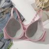Front-clasp Plus-size Solid-color Push-up Bra with Underwire Cross-border European and American Underwear