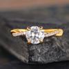 Chic Gold Color Women Twist Rings Brilliant CZ Marriage Wedding Ceremony Accessories Promise Crystal Ring Bridal Jewelry