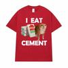 I Eat Cement Cursed Cat T Shirt Funny Meme Graphic Tee Shirt Fashion Casual Humor Vintage T-shirts Streetwear Women Summer