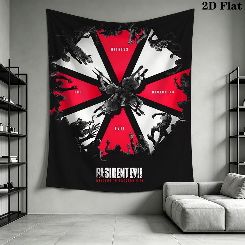 Resident Evil Umbrella Corporation Logo Tapestry Fashion Print Background Cloth Wall Covering Decoration Background Wall Hanging Cloth