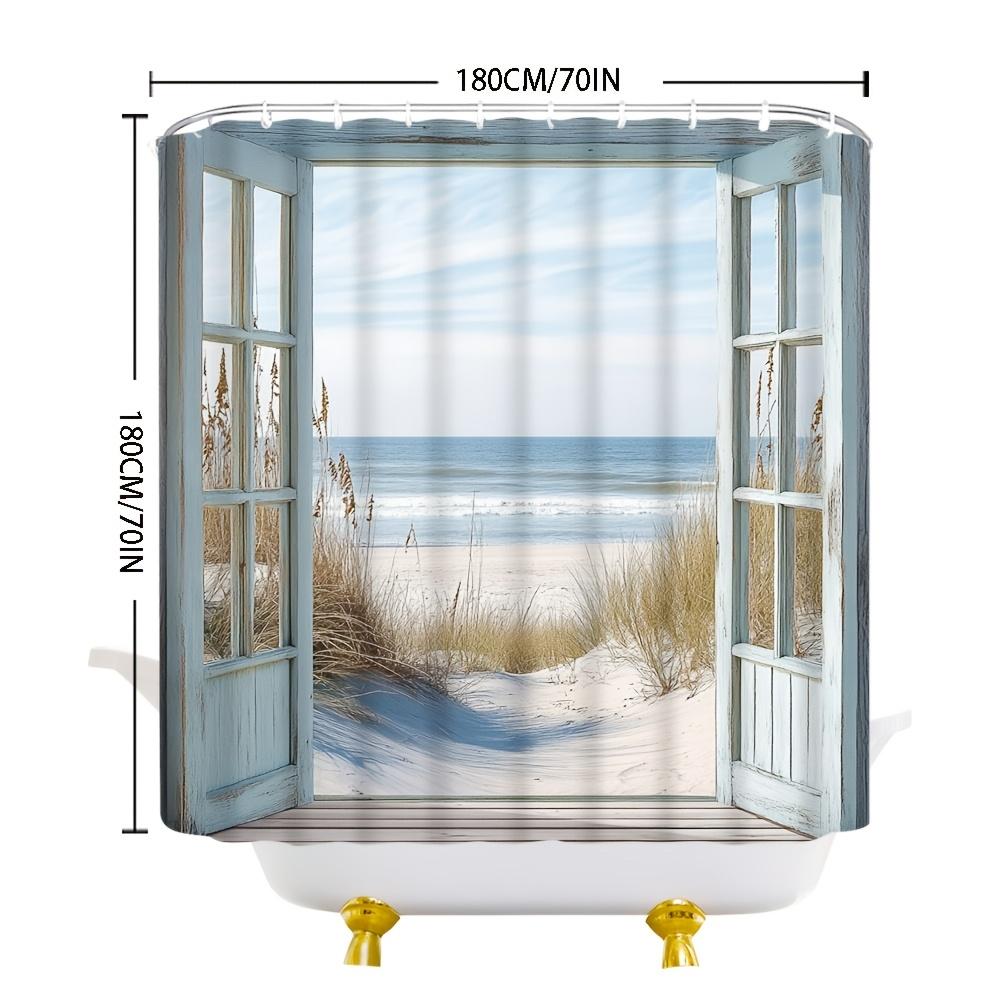 Diverse Style Shower Curtain With Hooks Waterproof Easy Install Washable For Home Hotel Dorm Bathroom Decoration