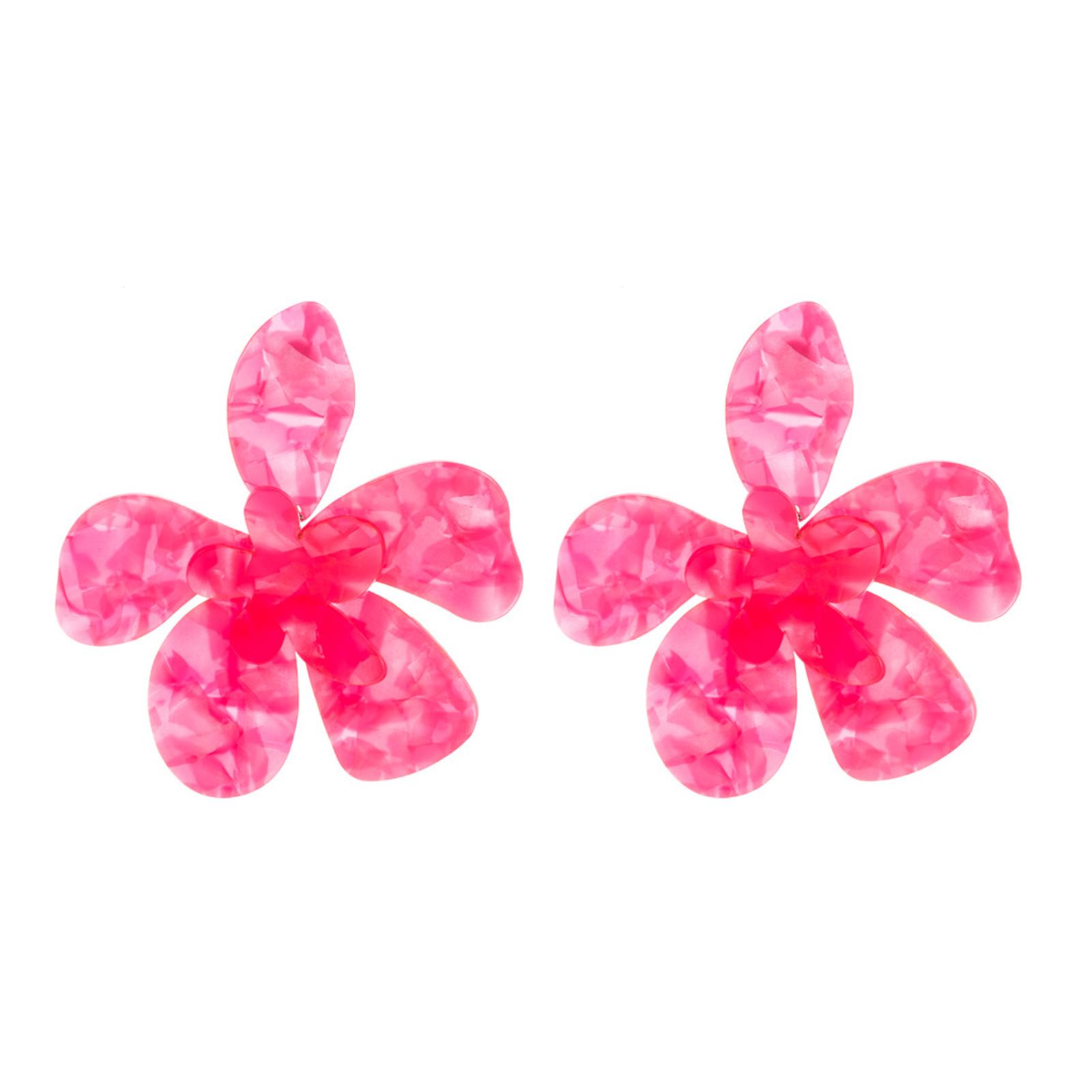 

Acrylic Big Flowers Drop Earrings Handmade Boho Petal Charm Earrings Temperament Jewelry Birthday Gifts for Her