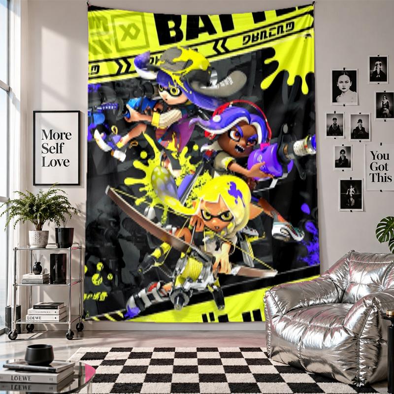 Wall TapestrySplatoon Art Hanging Cloth Decorative Background Cover for Room Decoration