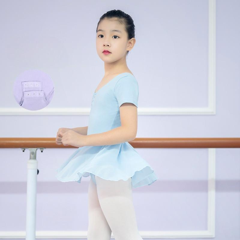 Dance Clothes, Children's and Girls' Ballet Skirts, Chinese Dance Clothes, Short-sleeved Practice Clothes, One-piece Clothes