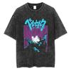 Camiseta Lavada Estampada de Anime Berserk Guts para Hombre Algodón de Alta Calidad Camisetas Vintage Oversize Street Tee Harajuku Camiseta Masculina
