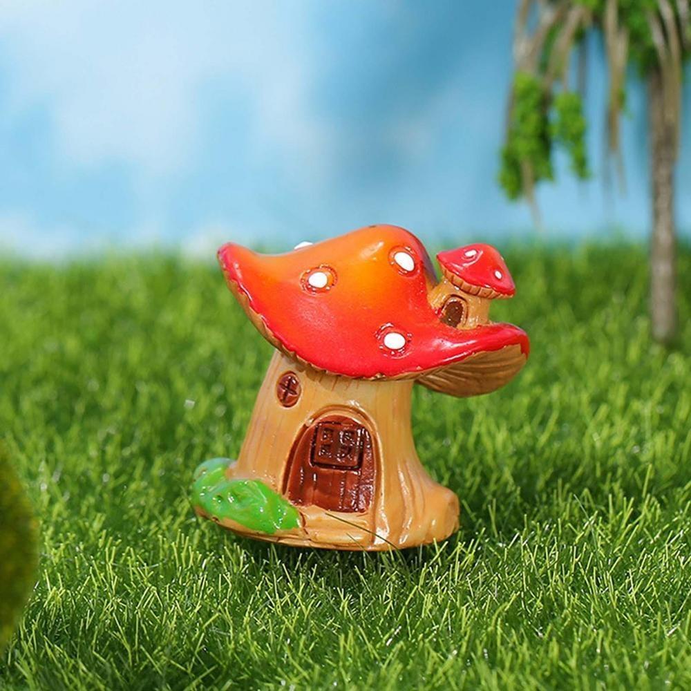 

Прекрасный грибной домик, смола, поделки, фигурка, кукольный домик, здание, ландшафтный декор, миниатюрное украшение для сказочного сада, фигурка, аксессуары