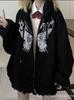 Butterfly Gothic Style Zipper Hooded Sweatshirt - Autumn/Winter Collection