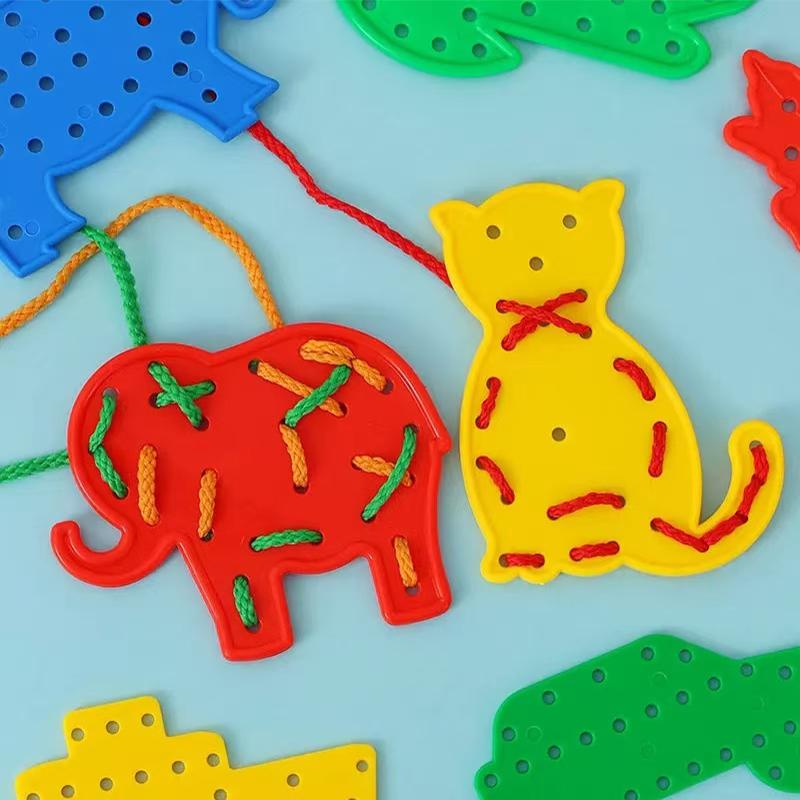 Montessori Sensorisches Spielzeug Frühes Lernen Grundlegende Lebenskompetenzen Beschäftigungsbrett Kinder Schnüren Einfädelspiel Pädagogische Geschenke