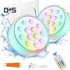 LED Pool Lights Set with Timer Function Remote Control IP68 Waterproof 16 Colors 3 Modes Rechargeable Underwater Pool Lights