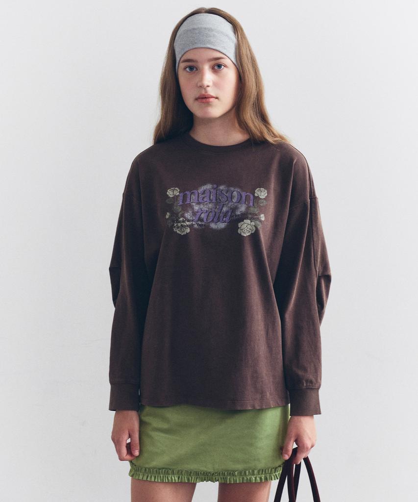 ROLAROLA Rose Pigment Graphic Long Sleeve Brown