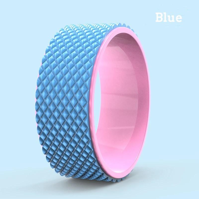 Yoga Wheel for Back Pain Relief Stretches Core Muscles Strengthens Ligaments and Reduces Strain 4D-Blue