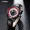 SINOBI New Fashion Sports Mens Watches Stainless Steel Chronograph Man Quartz Wristwatches Luminous Hands Male's Calender Clock