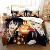 Anime Seraph of the End 3D Pattern Printed Design Bed Cover Kit Cartoon Duvet Covers Pillowcases Full Size Size Bedclothes Decoration Home Use