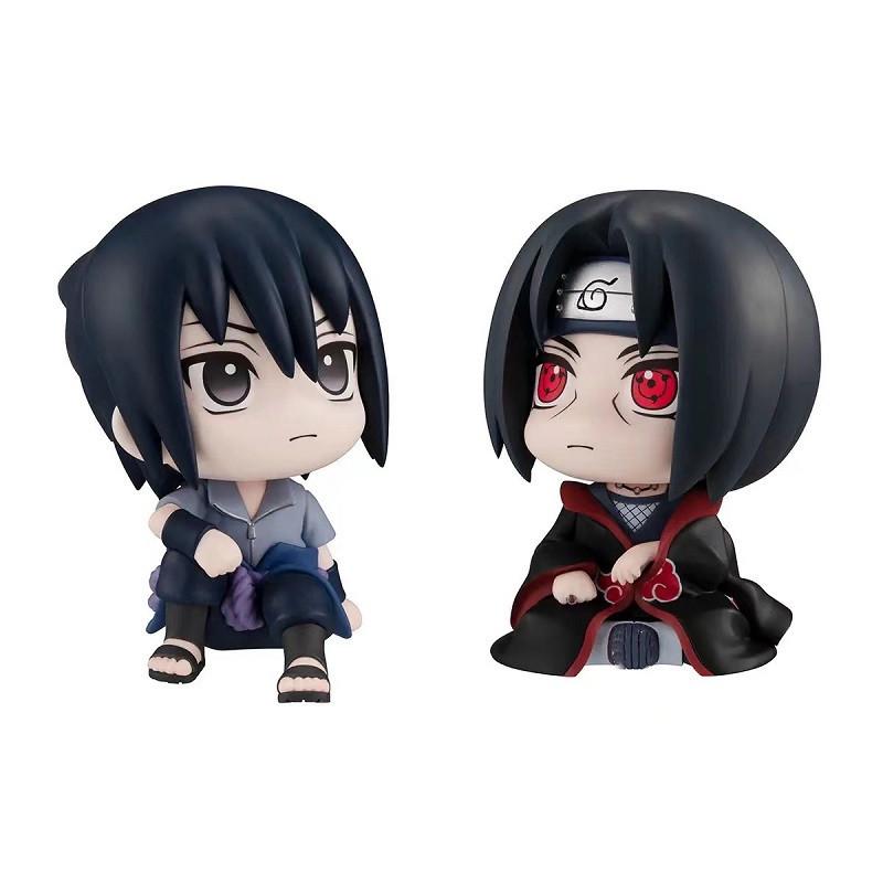 Q Version Naruto & Kakashi Sitting Pose Figurines, Demon Slayer Nezuko & Tanjiro Dolls and Ornaments.