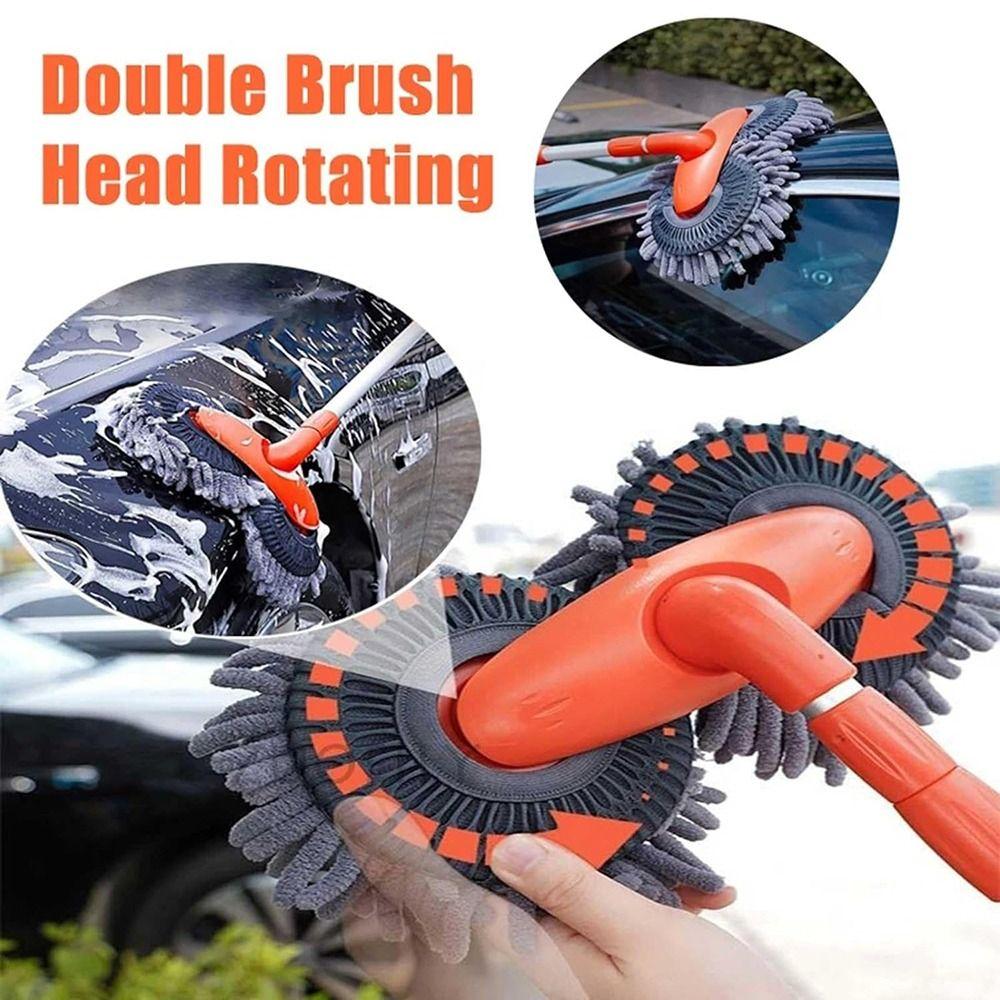 Long Handle Car Washer Mop Three-Section Telescopic Car Cleaning Kit Microfiber Car Wash Mitt  Roof