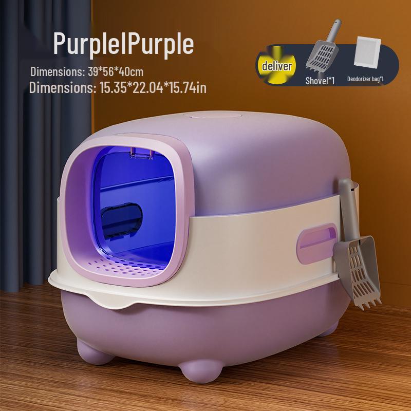Smart UV Sterilization Large Enclosed Anti-Splash Cat Litter Box