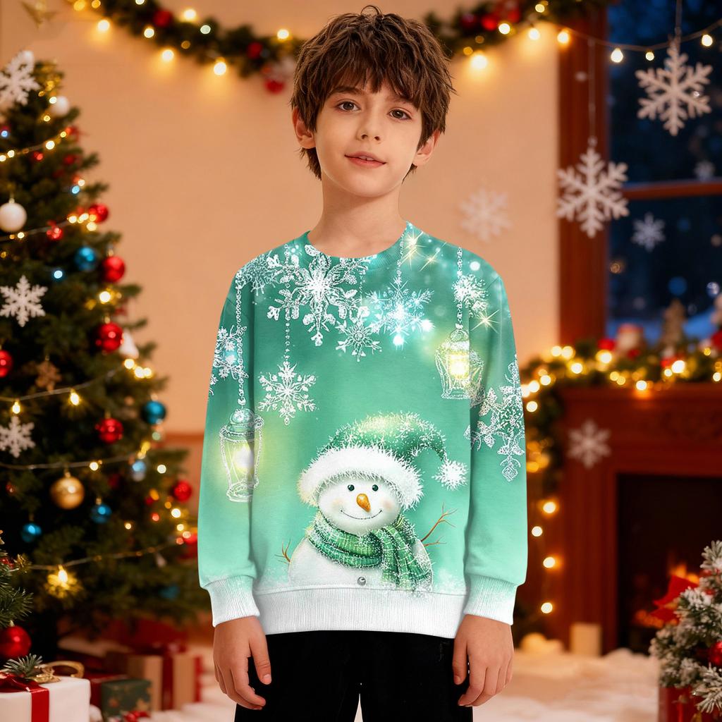 Christmas Sweatshirt Boys Girls Ugly Xmas Christmas Shirt Crewnek Toddler Long Sleeve Pullover Outfit Tops