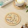 Leather Coasters Creative Anti-oil Anti-scald Table Mats Household Non-wash Non-slip Heat-resistant Coaster Pads Rustic Style