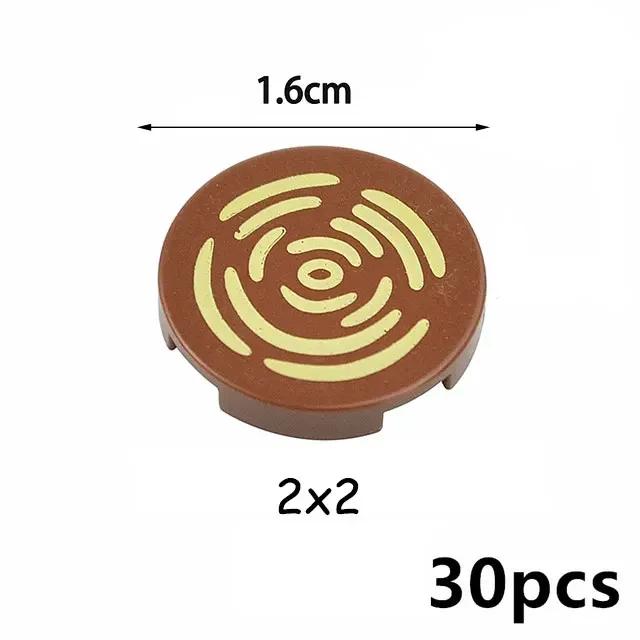 Wood Grain Pattern 1x1 Smooth Bricks Part MOC Tile Round 2x2 With Tree Stump Assembly Building Blocks Compatible 14769 98138 Toy