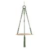 Wall Hanging Corner Shelf Bohemia Handmade Cotton Rope 1/2 Tier Triangle Storage Shelf Farmhouse Rustic Wood Potted Plants Planter Craft Display Rack