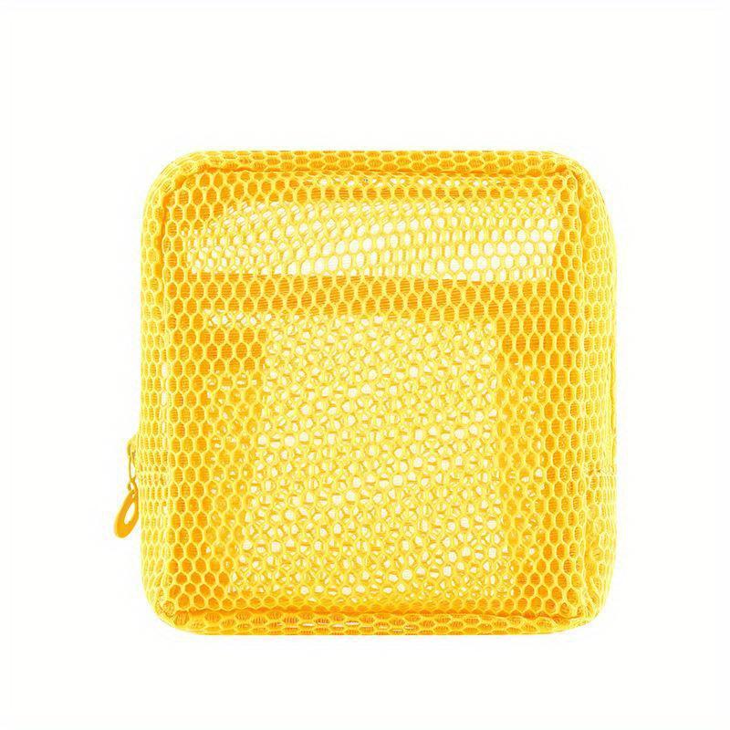 Square Mesh Cosmetic Bag Portable Lipstick Storage Bag With Zipper Multi-purpose Sundries Storage Bag Cute Student Case