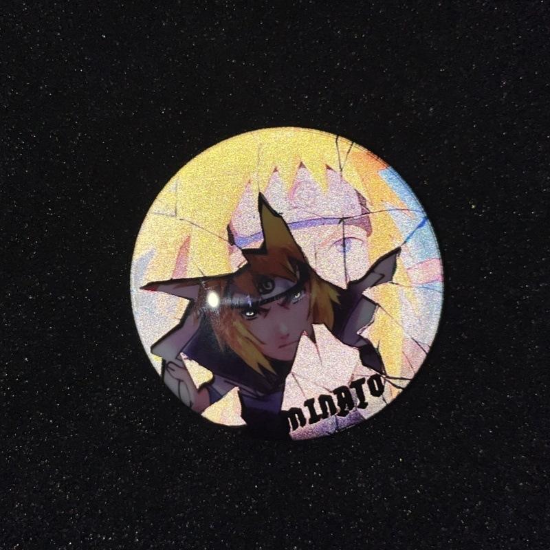 Naruto Anime Reflective Badge Custom Kakashi Itachi Obito Uchiha Madara Minato Cosplay Accessories Broken Style Pin Collectible