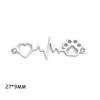 Cazador Dog Cat Paw Footprint Charms for Jewelry Making Stainless Steel Animal 2 Holes DIY Pendants for Bracelet Necklace 2026