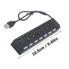 USB Splitter 7 Port Power USB Splitter Expander USB2.0 Data Port Splitter Adapter Individual Switches USB Splitter for