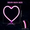 2 Pcs Valentine's Day Neon Heart Lights Pink Heart Neon Signs LED Valentines Day Decor Battery Operated or USB Powered Heart LED Lights for Girls