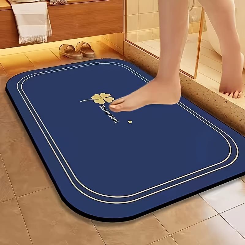 Quick Dry Bathroom Mat, Super Absorbent Diatomite, Non-Slip and Water-Absorbing, Soft and Comfortable