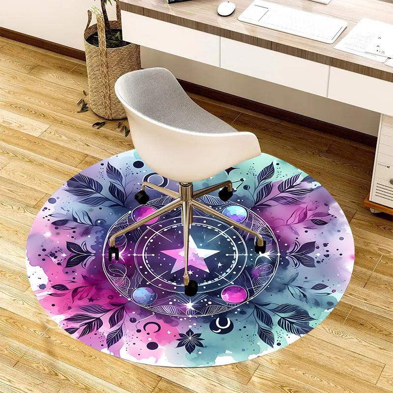 

1pc Carpet Chair Mats Celestial Watercolor Mandala Perfect for Decorating Chairs, Polyester Carpet, for Living Room.YDT614 80cm by 80cm